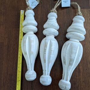 Lot Anthropologie wooden finial ornaments